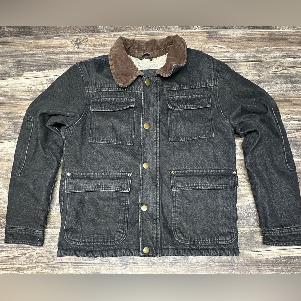 Wrangler Denim Jacket Chore Sherpa Lined Workwear Women Med - Men Small - GUC